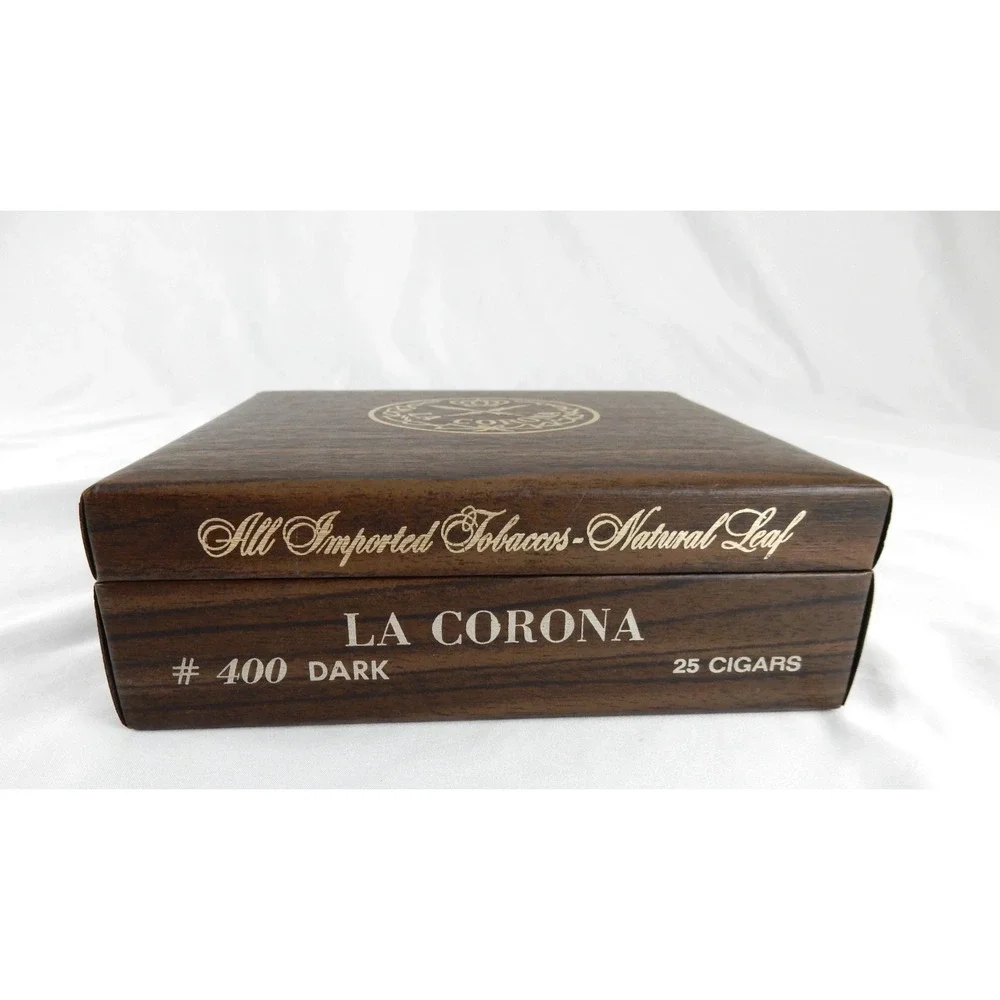 Vintage La Corona #400 Faux Walnut Cigar Box American Brands 1970s Dark